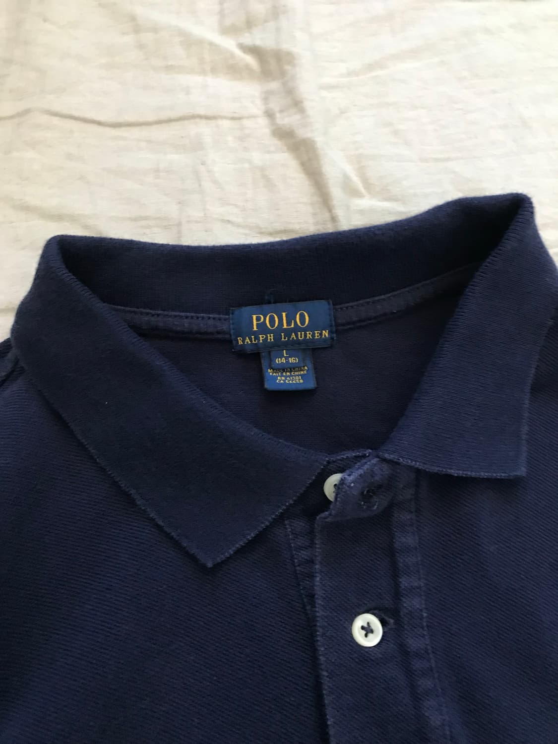 폴로 랄프로렌 빅 포니 로고 네이비 긴팔 카라티 상품이미지7