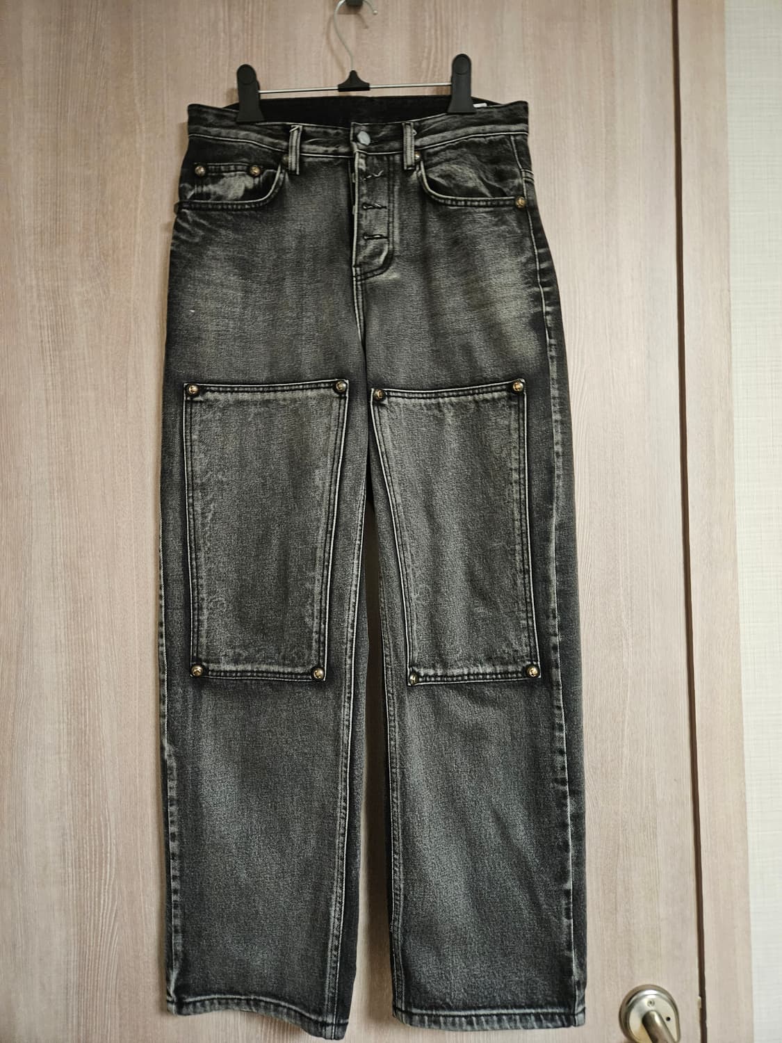 THUG CLUB 떠그클럽 더블니 레이저 데님 팬츠 상품이미지1