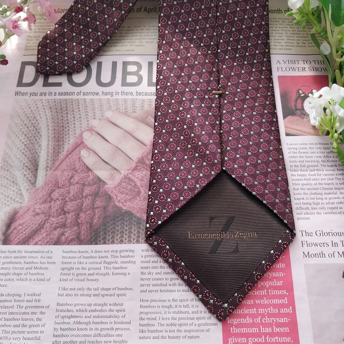 제냐 실크 브라운 자카드 패턴 넥타이 9.2cm A+등급 K1710
 상품이미지8