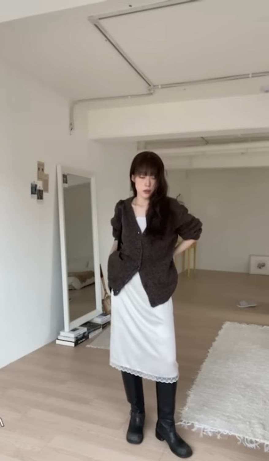 에트몽 레이스 프릴 스커트 (유튜버 희지 착용) 상품이미지4