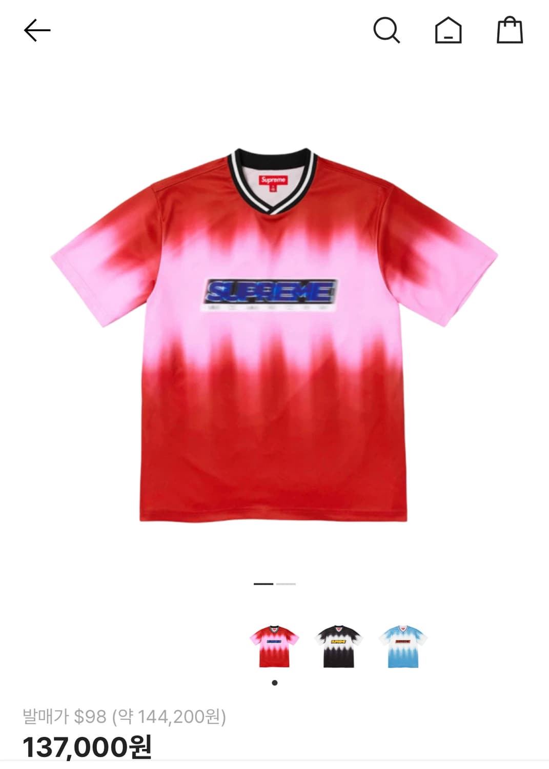 슈프림 블러 사커 저지 레드 상품이미지2