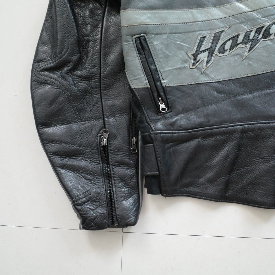 00s 밴슨 x 스즈키 Hayabusa 레더 바이크 자켓 USA MADE 상품이미지8