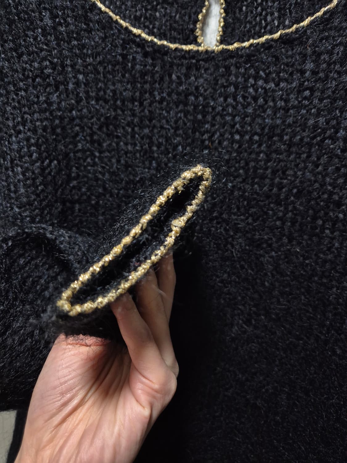 빈티지 모헤어 블랙 퍼프니트 상품이미지6