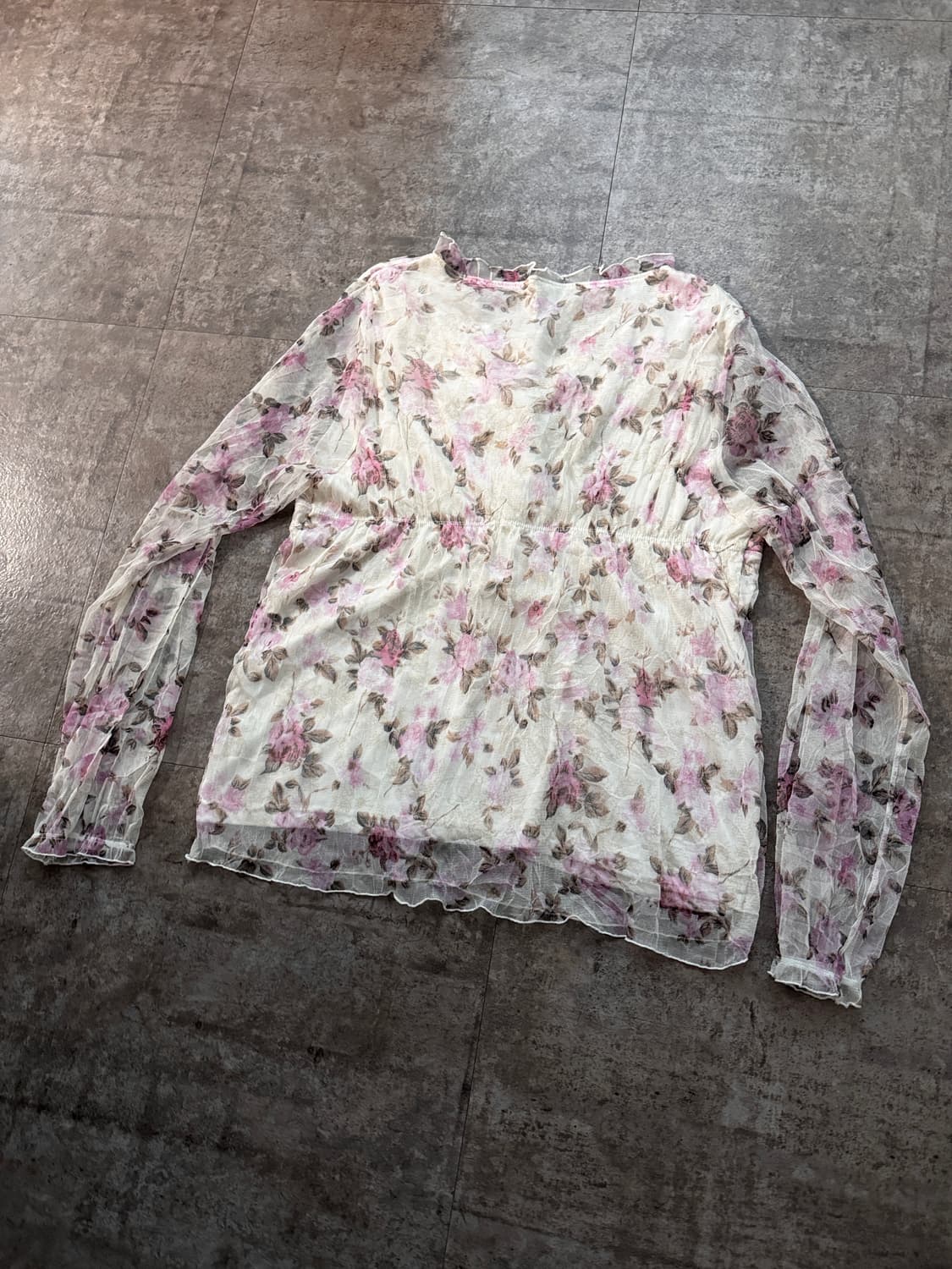 아일렛  플라워 패턴 레이어드 블라우스 상품이미지7