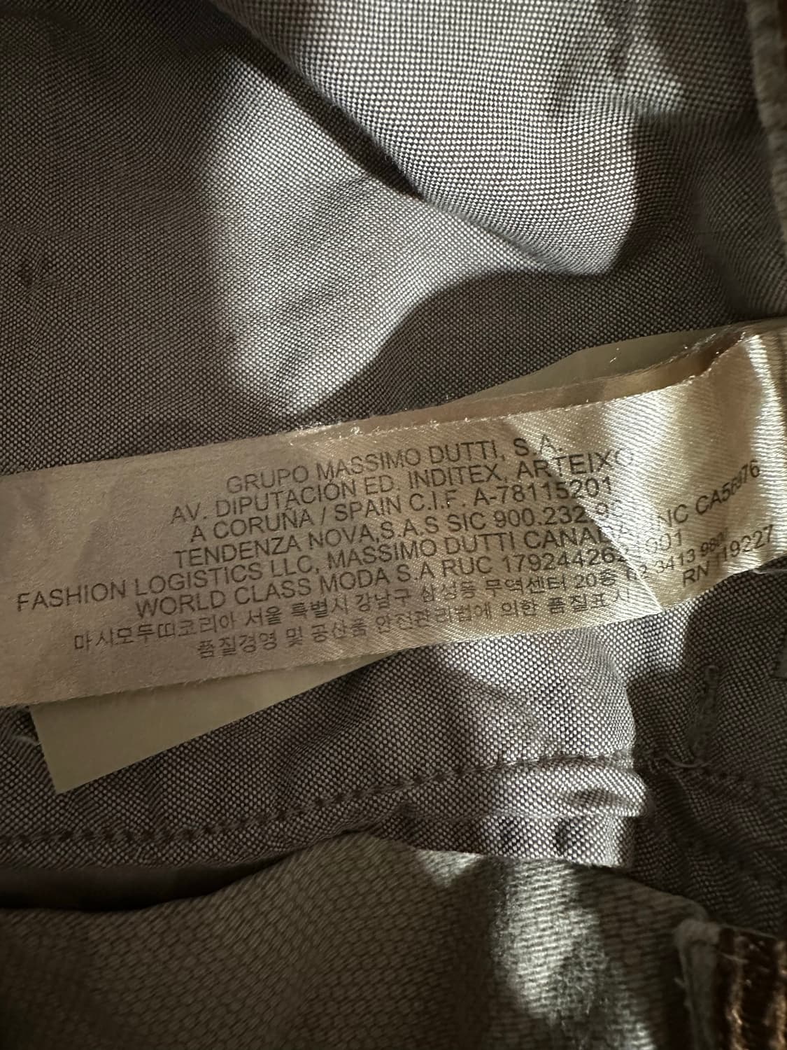 마시모두띠(Massimo Dutti) 슬림핏 버즈아이 아이보리 팬츠 30 상품이미지9