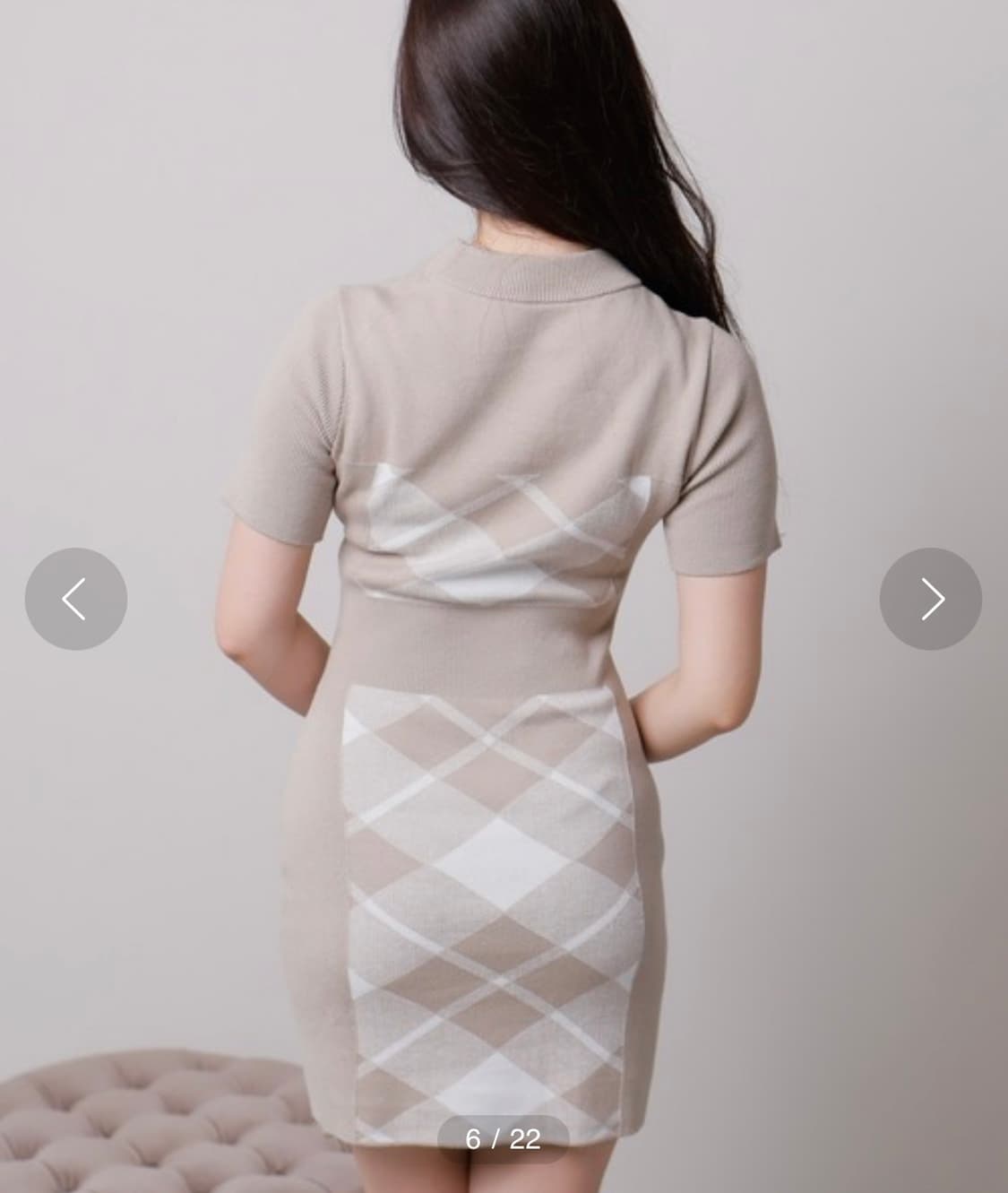 립서비스 LIPSERVICE 체크 쟈가드 니트 원피스 상품이미지3