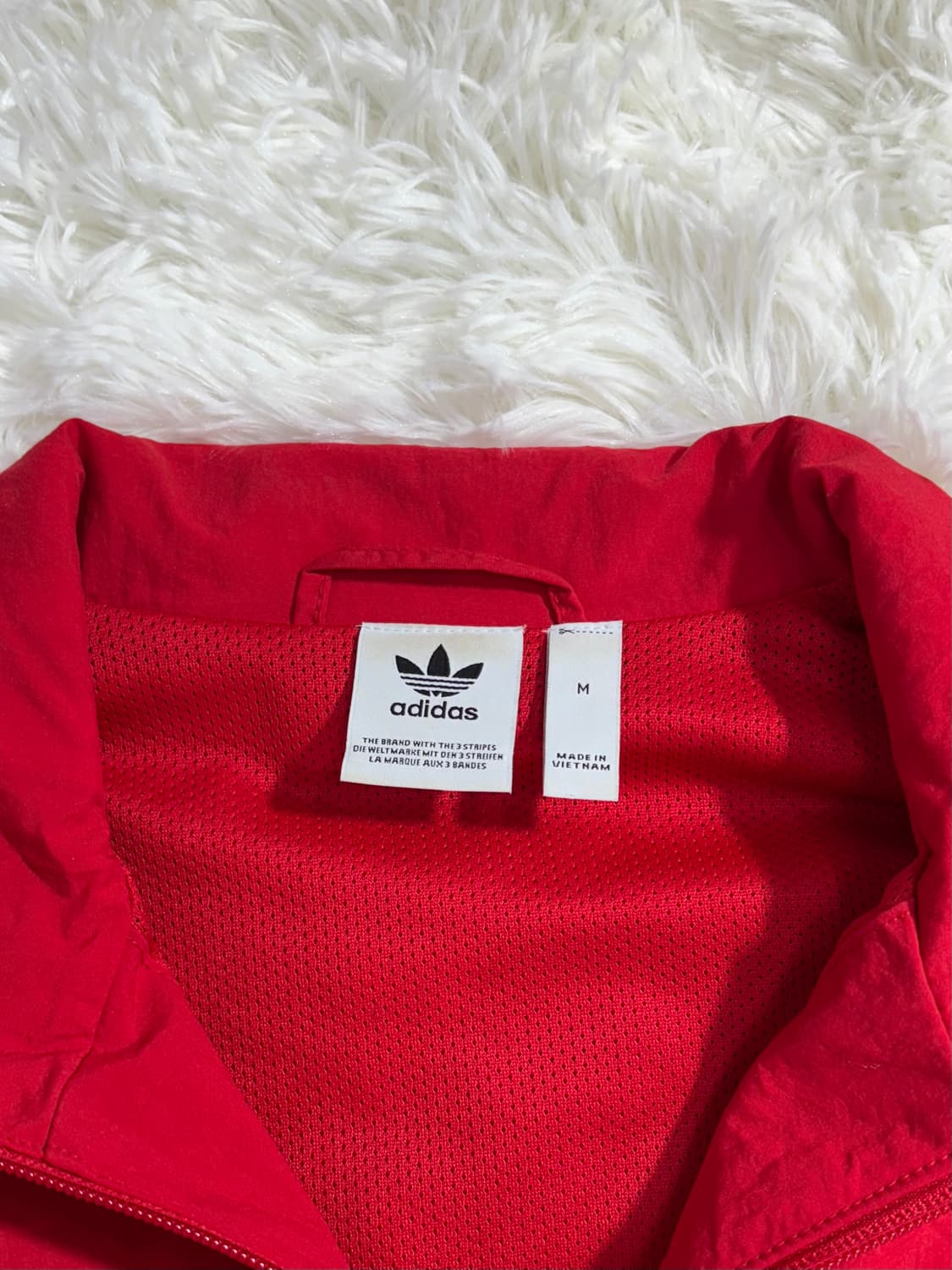 아디다스 레드 삼선 바람막이  상품이미지8