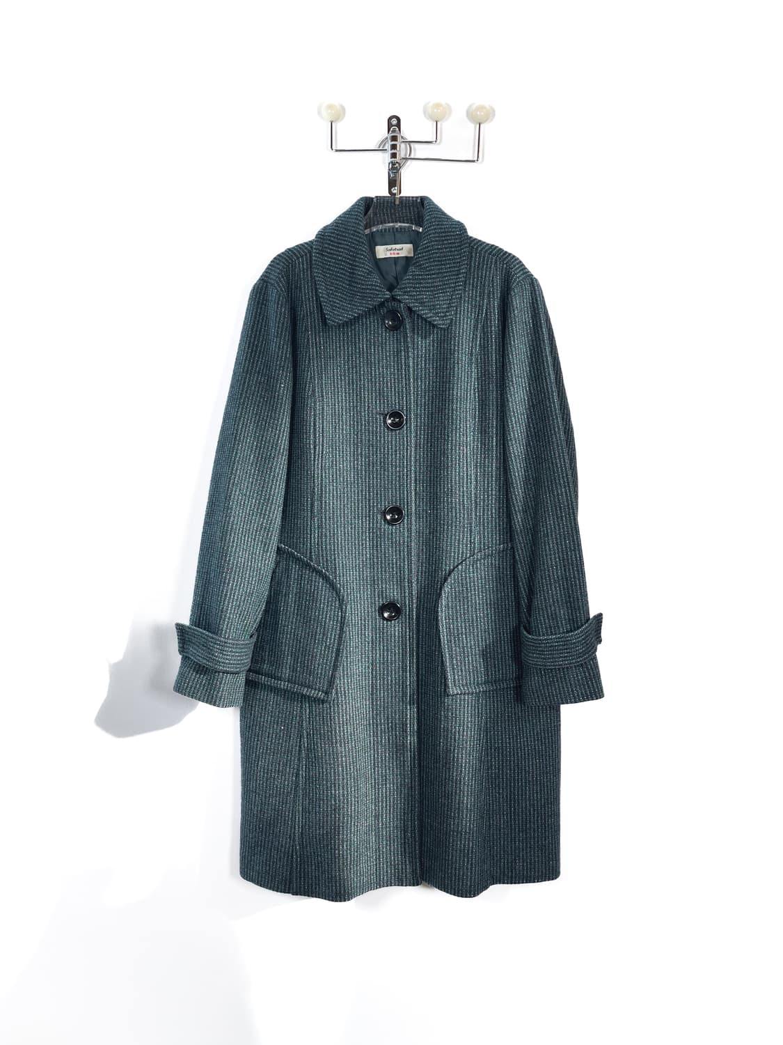 빈티지 블루 그린 울 코트 상품이미지1