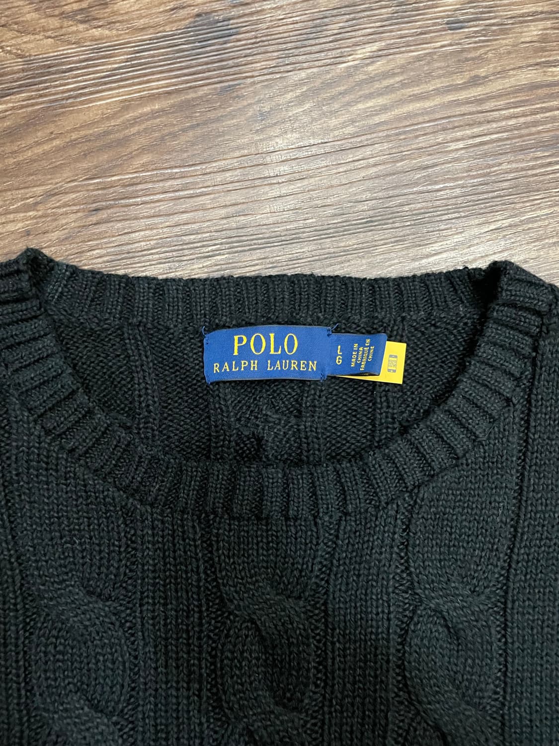 폴로 랄프로렌 케이블 니트 코튼 스웨터 블랙 상품이미지6