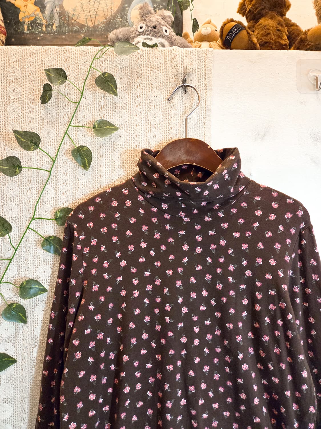 초코딸기 잔꽃 목폴라 슬리브 상품이미지2