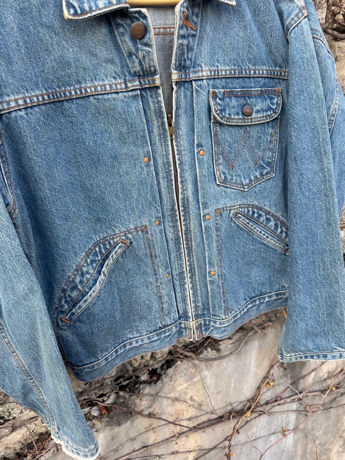 90s 랭글러 제팬 11mjz 빈티지 복각 데님 트러커 자켓 상품이미지4