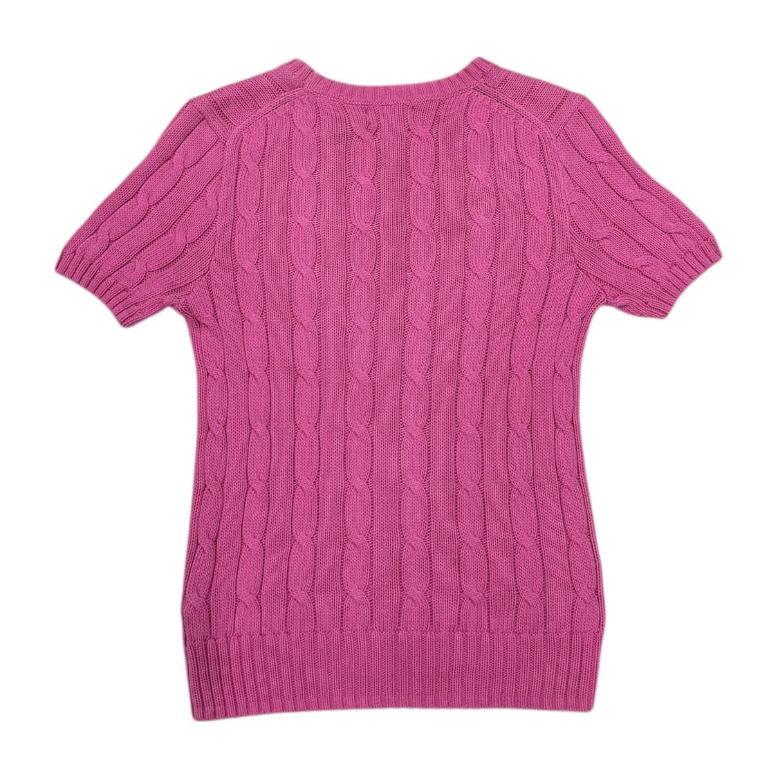 폴로 랄프로렌 케이블 피마코튼 니트 반팔티 핑크 S 상품이미지3
