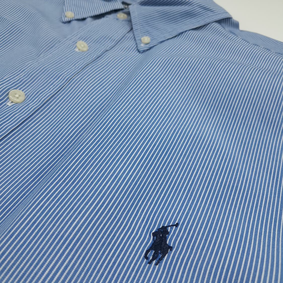 CN723 XLT 폴로 랄프로렌 USA 블루 핀스트라이프 긴팔 셔츠 남방 상품이미지5