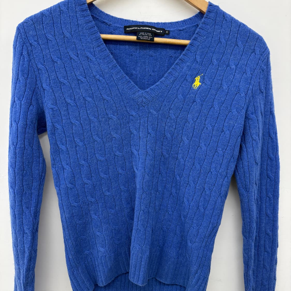 폴로 랄프로렌 블루 꽈배기 브이넥 니트 여성 S 상품이미지2