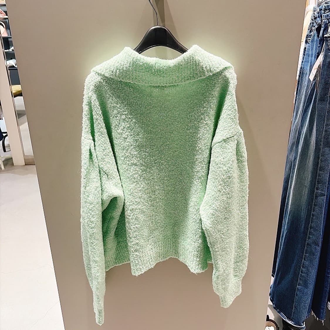 (정품/새상품) 레지나 표 여성 민트 부클 알파카 니트 상품이미지3