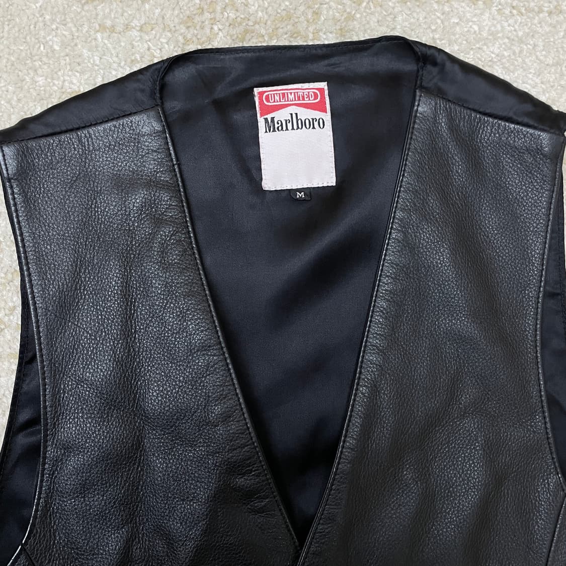 [M] 말보로 Marlboro  소가죽 레더 가죽 조끼 웨스턴 베스트 상품이미지3