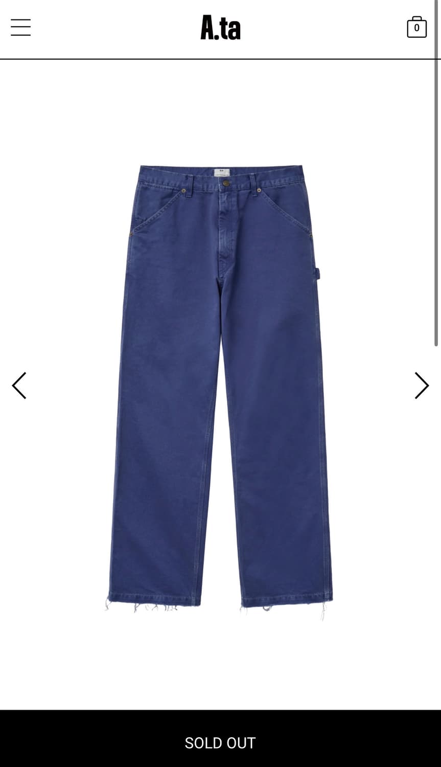 (구매)CUT OFF CARPENTER PANTS (BLUE) L 구매 상품이미지1