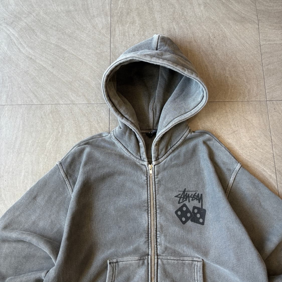 스투시 정품 피그먼트 다이드 다이스 후드 집업 상품이미지2