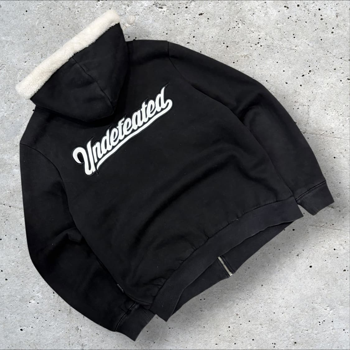 [XL] 언디핏 빅로고 블랙 기모 후드 집업 B714 상품이미지2