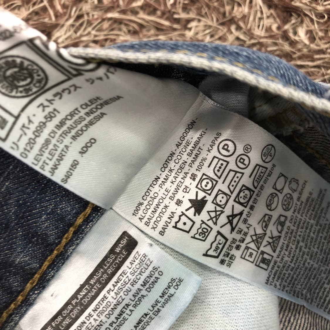 리바이스 504 워싱 데님 팬츠 상품이미지7