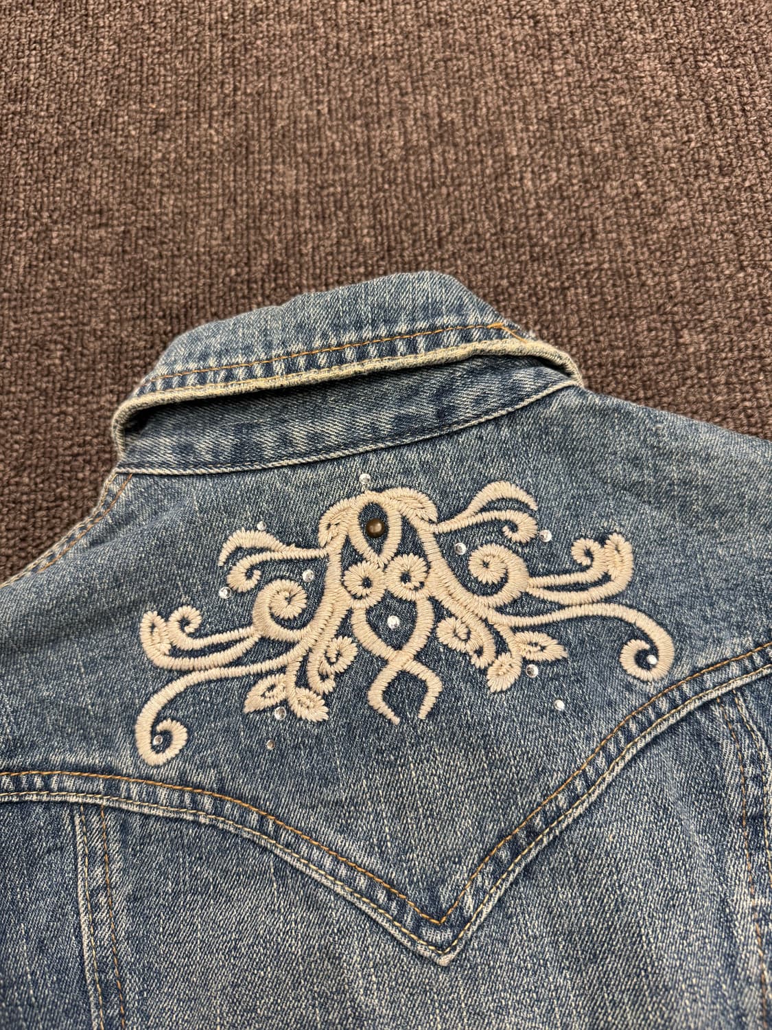 M)Japanese vintage 문양 자수 여성 데님자켓 상품이미지6