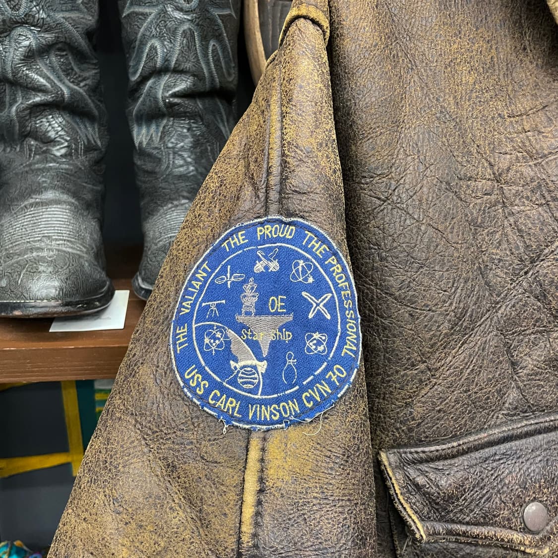 80s U.S NAVY G-1 해군 항공 양가죽 자켓 밀리터리 상품이미지3