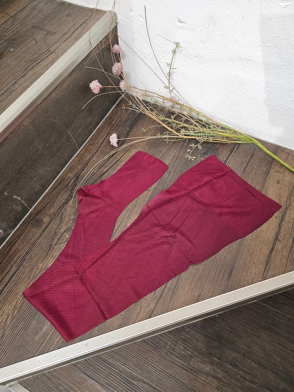 Japan 버건디 오버-니 망사스타킹 상품이미지4