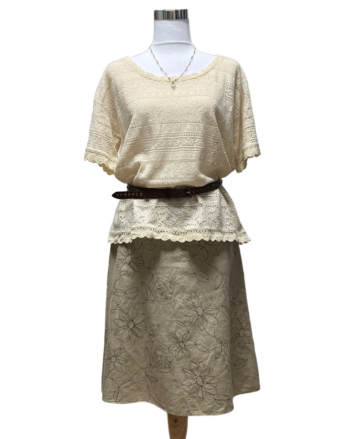 Flower stitch skirt 상품이미지6