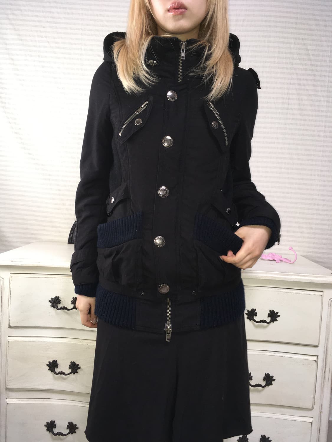 jpn vintage black y2k pocket jumper 상품이미지2