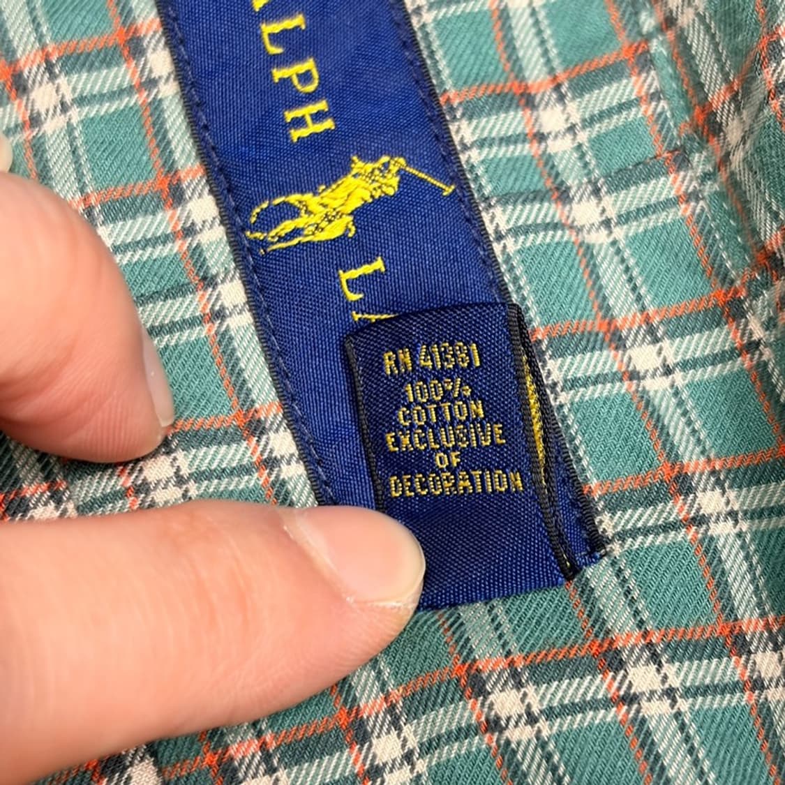 POLO 깅엄 체크 포플린 셔츠 XXL 상품이미지5