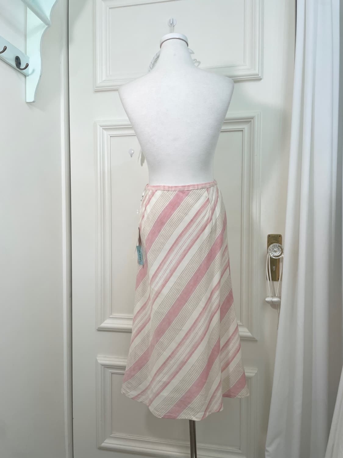 ivory pink stripe linen skirt 상품이미지3
