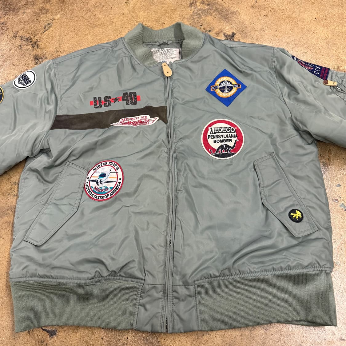 [정품/3XL] 메데코 항공 점퍼 패치 봄버 자켓 b19 상품이미지3