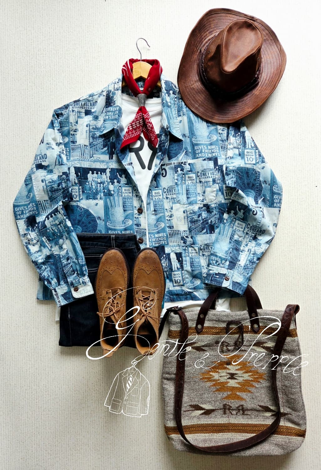 더블알엘 RRL 올드프린트 캠프셔츠 상품이미지1