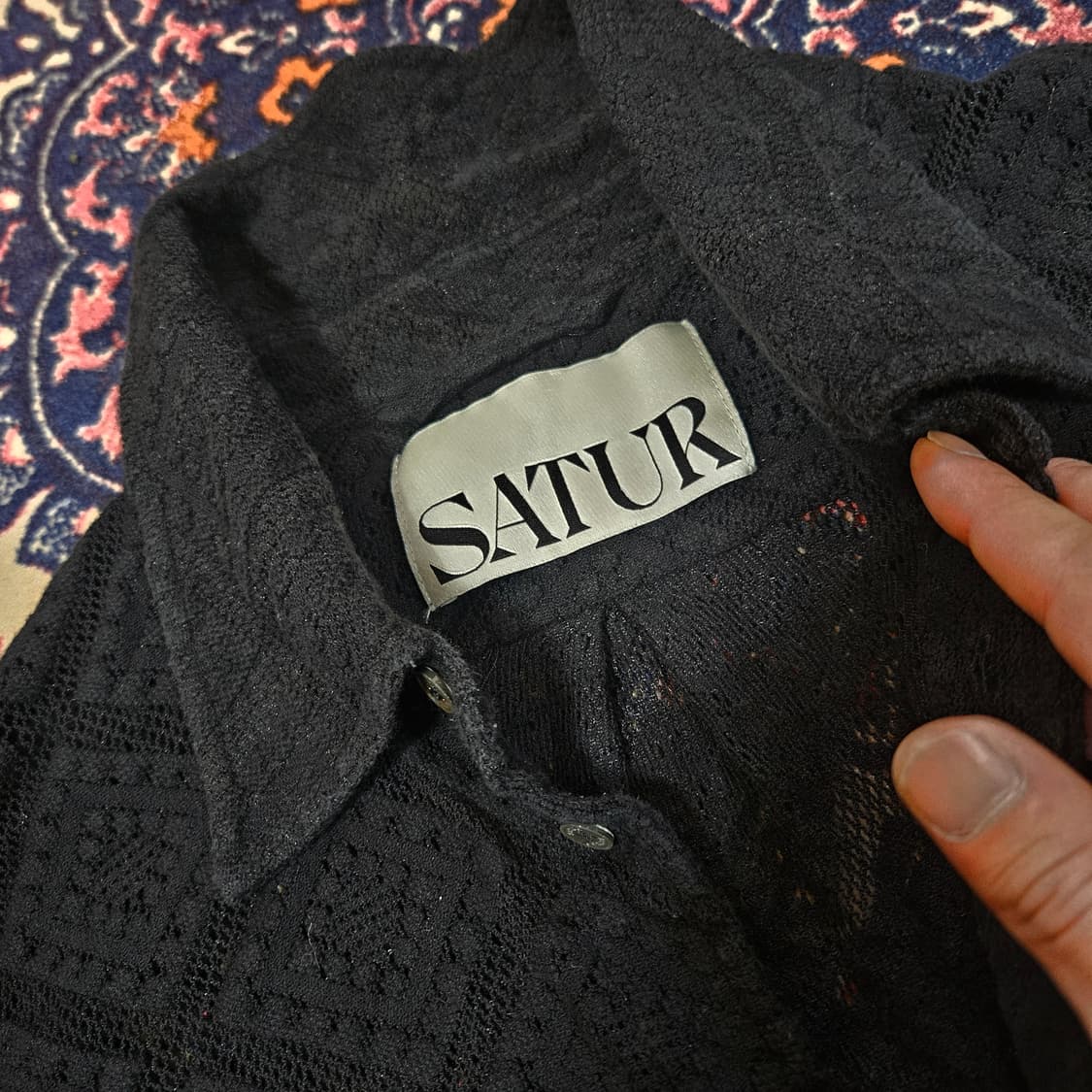 세터(Satur) 아가일 시스루 크로셰 셔츠  상품이미지9