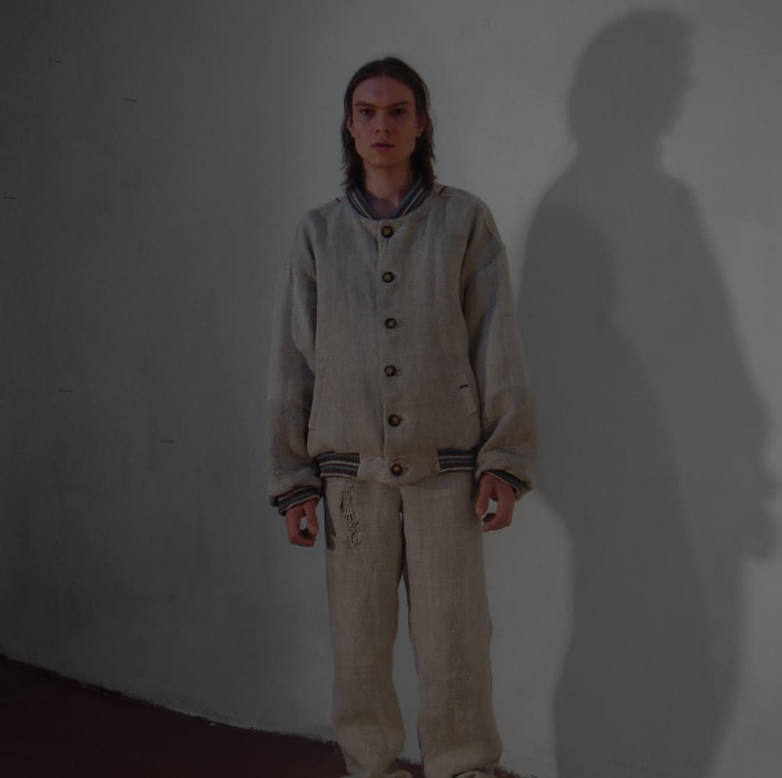 os) polyhedron 폴리헤드론 디스트레스드 오버 사이즈 봄버 자켓 상품이미지7