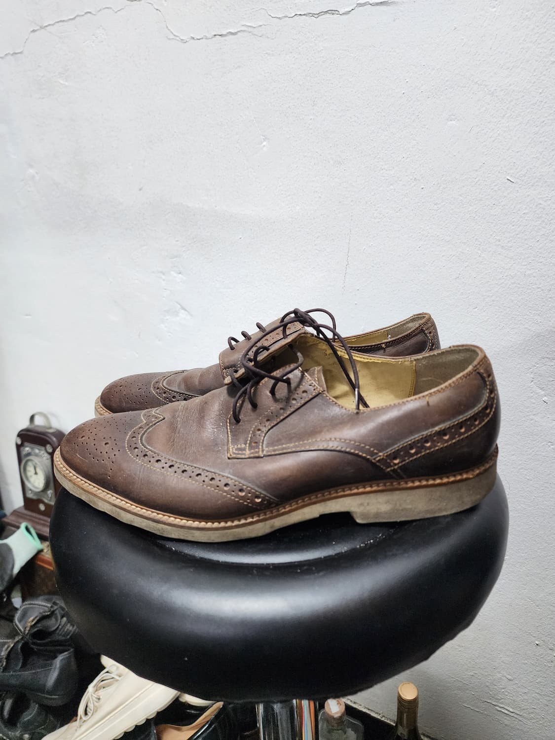 랜드로버 브라운 레더 윙팁 남성 구두 상품이미지2