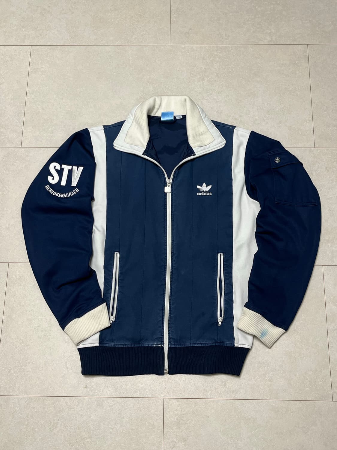 아디다스 희귀 빈티지 STV 네이비 화이트 남흰 트랙탑 져지 95/M 상품이미지2