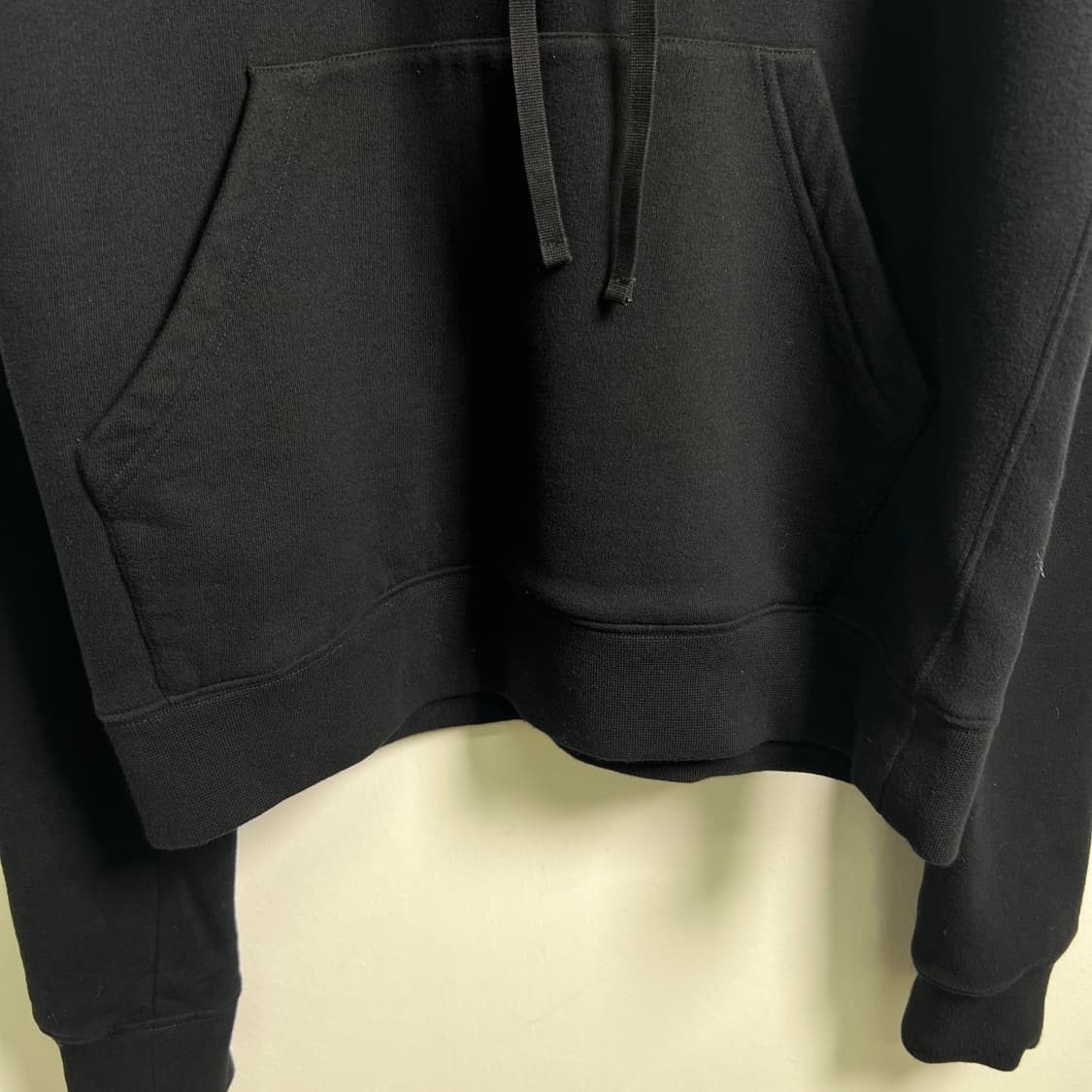 언라벨 프로젝트 블랙 롱 스트링 오버핏 후드티 M 상품이미지4