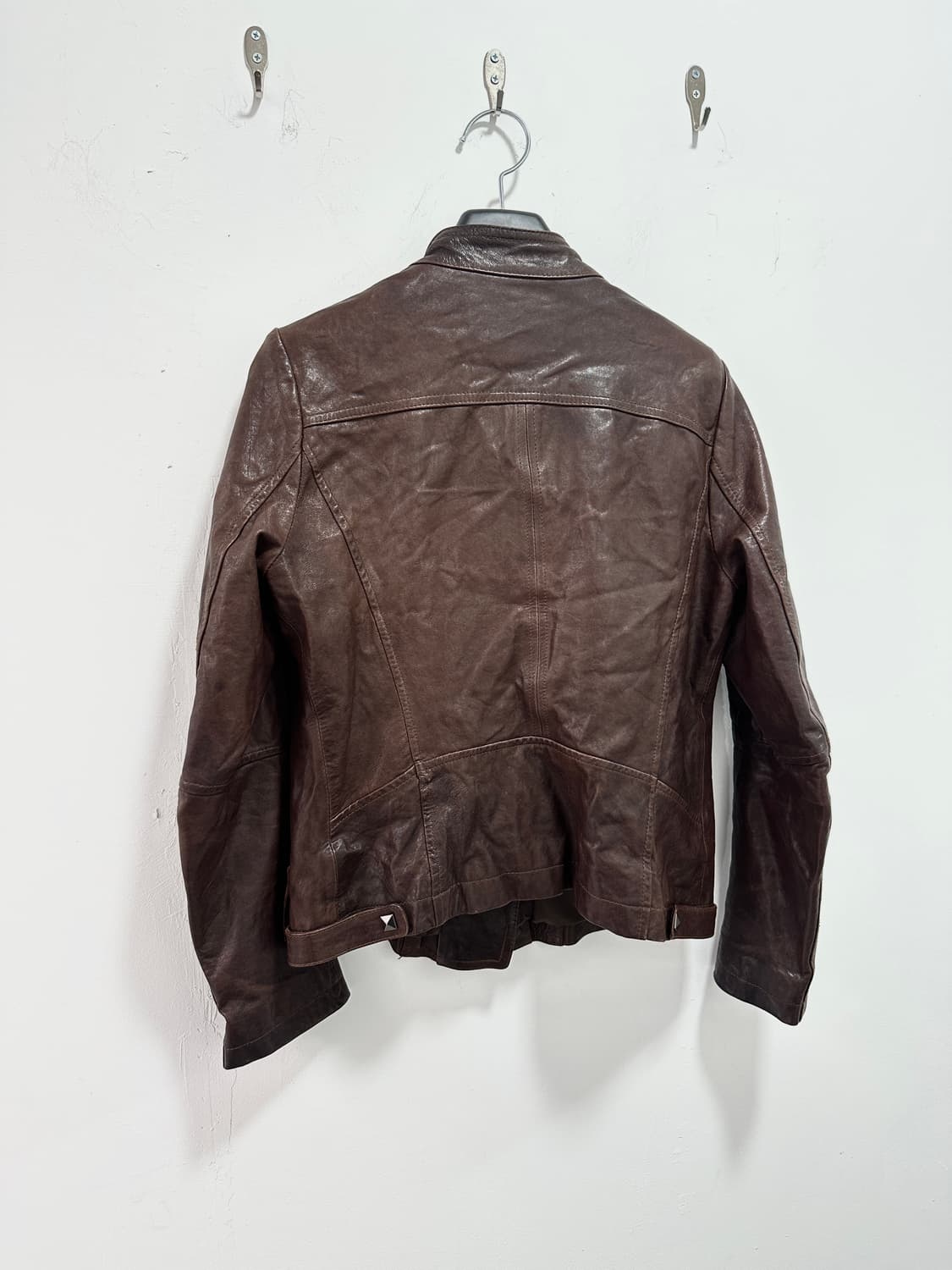 Lambs leather silver stud button jacket 상품이미지5