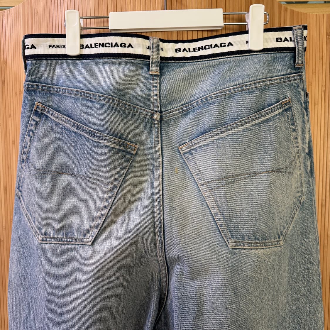 [M] 발렌시아가 블루 로고 웨이스트 진 팬츠 데님 상품이미지4