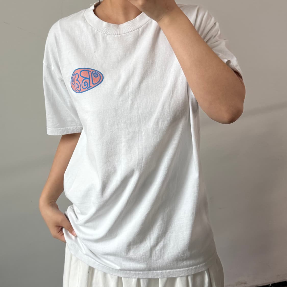 [L] 오베이 화이트 반팔티 상품이미지1