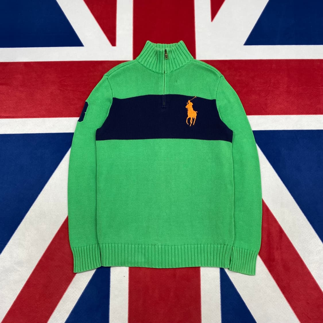 폴로 하프집업 니트 실측 S  상품이미지1