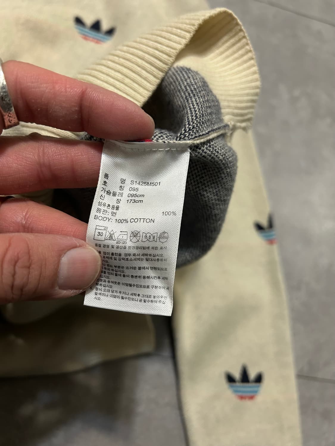 00s 아디다스 멀티 트레포일 빈티지 코튼 니트  95size  상품이미지7