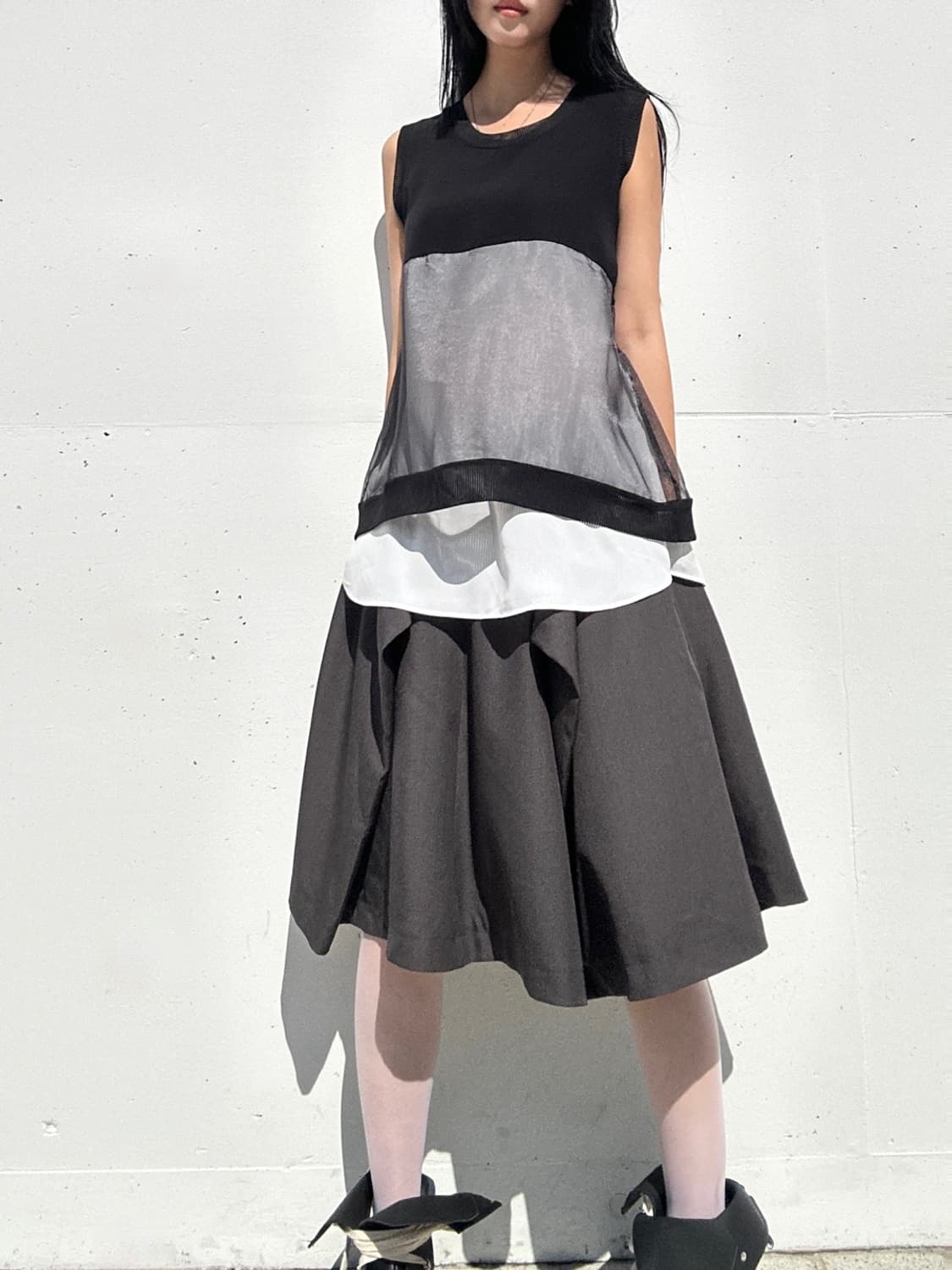 2 layered sheer sleeveless 상품이미지1