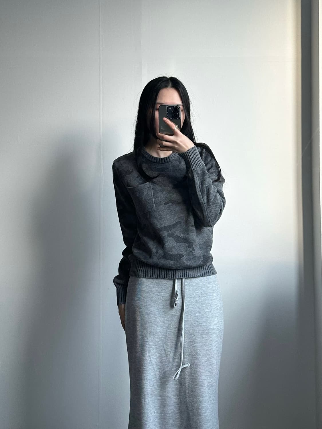 빔즈 하트 카모 라운드 니트 상품이미지1