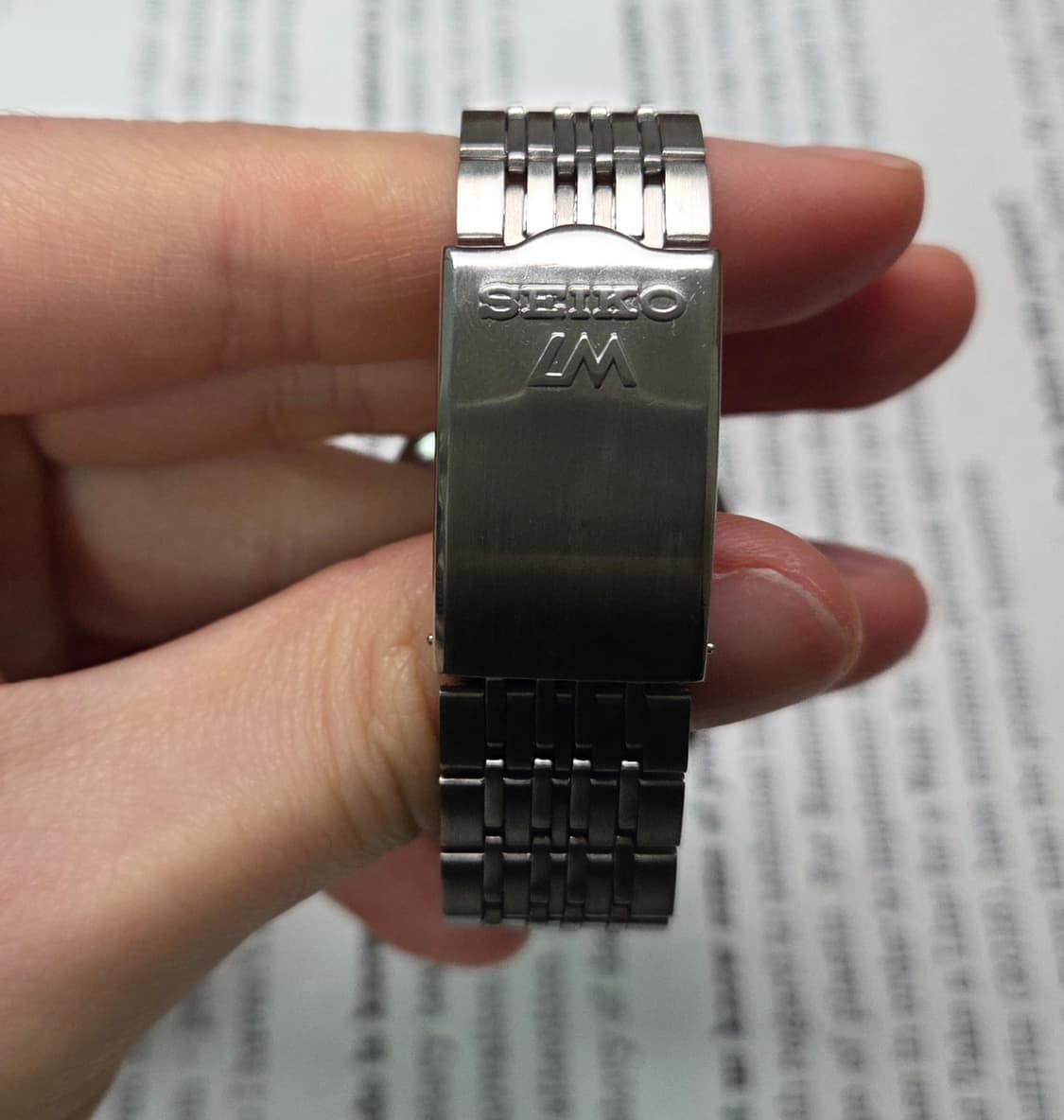 레어] 빈티지 세이코 LM로드매틱 화이트판 한자 데이데이트 쌀알 브레이슬 상품이미지7