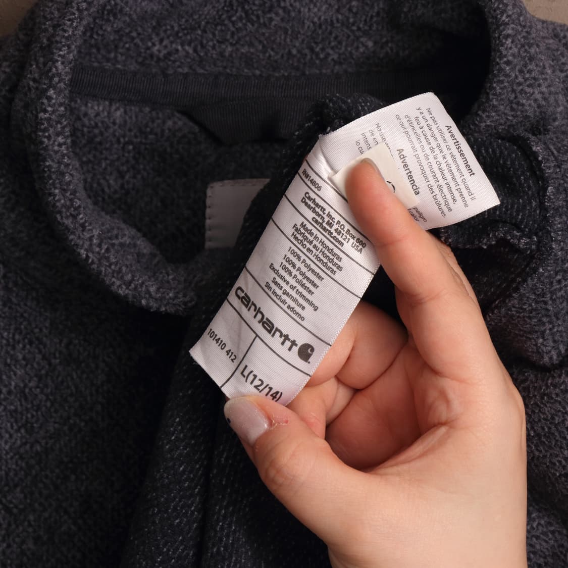 칼하트 로고 후리스 집업 조끼 A1327 상품이미지4