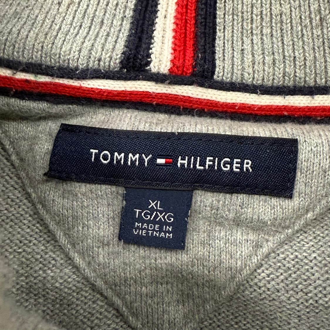 [정품/XL] 타미힐피거 하프집업 니트 그레이 b18 상품이미지5