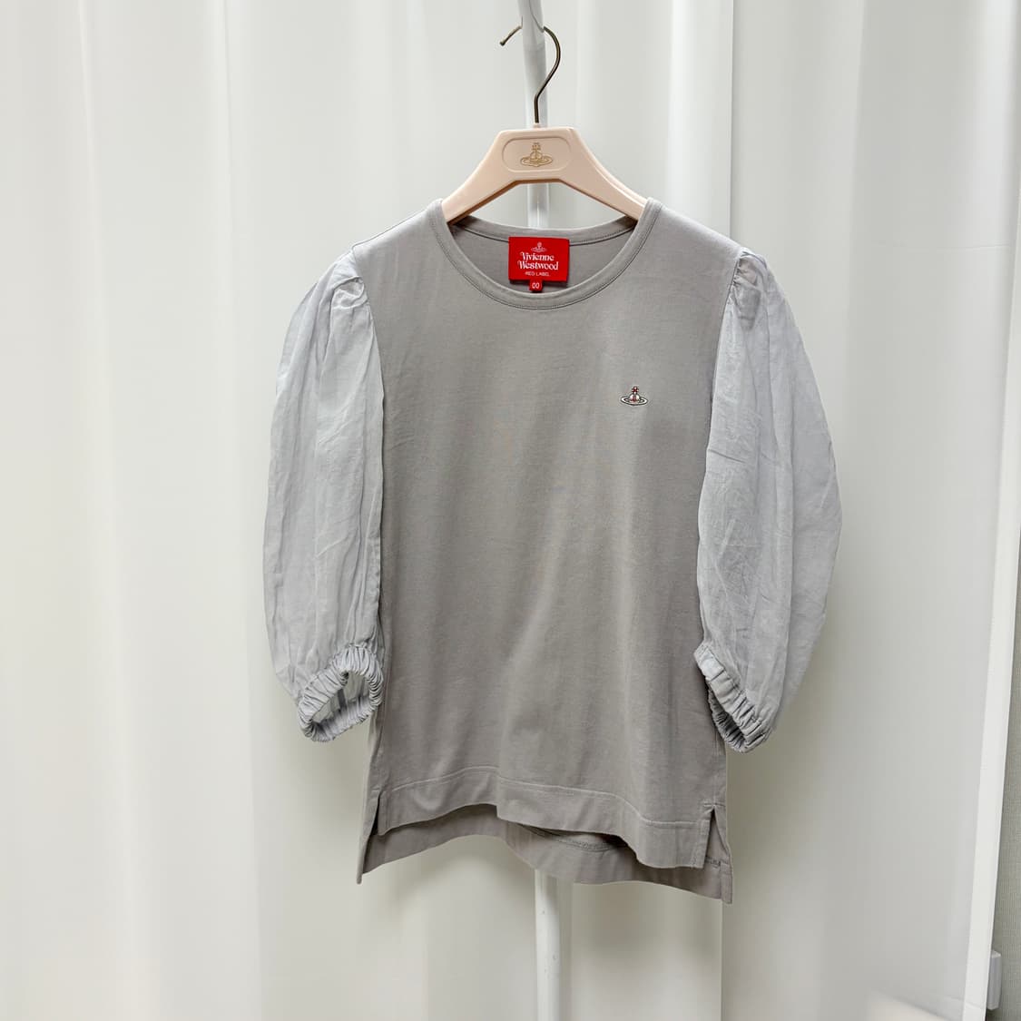 비비안웨스트우드 소매 퍼프 반팔 티셔츠 그레이 상품이미지1