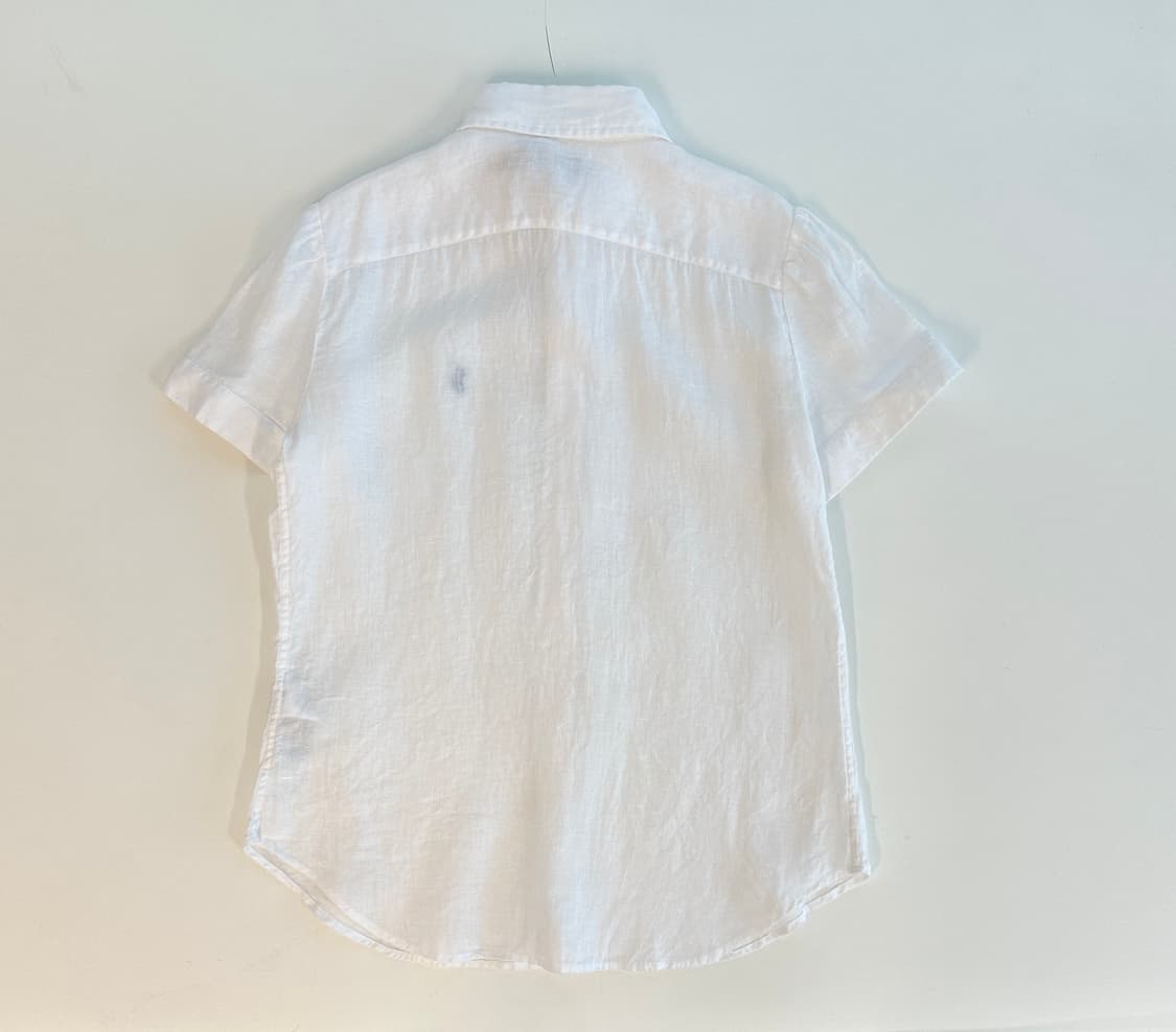 Polo 폴로 랄프로렌 QR현행탭 린넨 화이트 반팔 셔츠 xs 상품이미지4